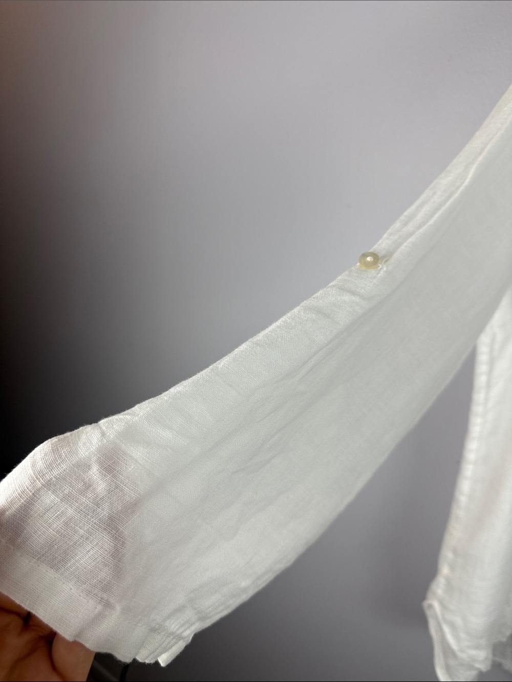 ROSEMARINE Made in Italy White Linen Tunic Henley Blouse Made in Italy Size L - Picture 5 of 13